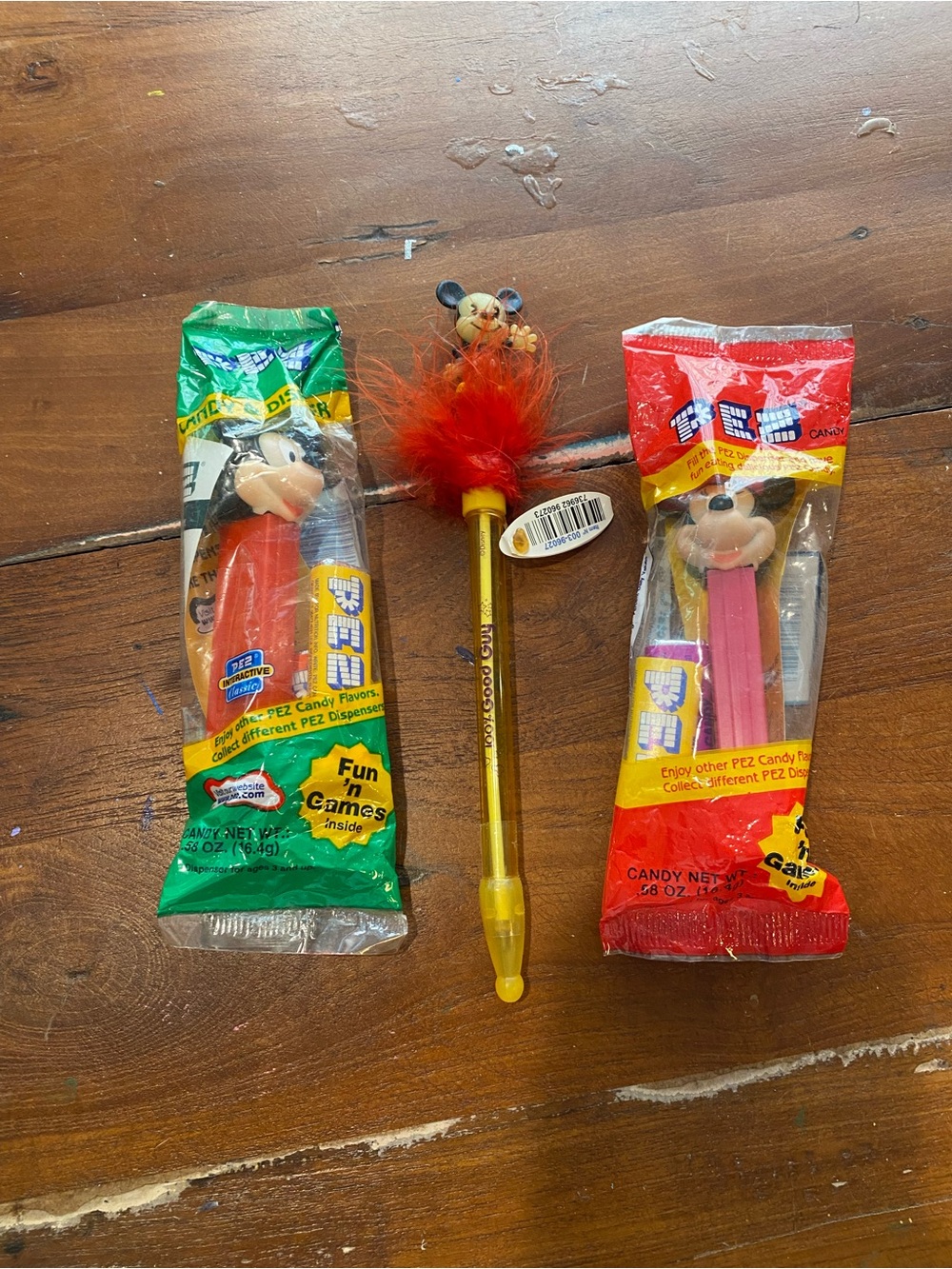 Disney Mickey Mouse Candy Dispenser - Red and Pink and Pen